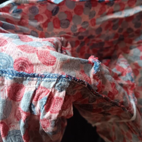 1OF1 Medium Vintage 1940s 50s Apron Wrap Chore Dress Side Tie Handmade MCM Farm - Picture 13 of 13